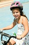 Cute Bicycle Rider Stock Photo