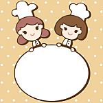 Cute Girls Chef With An Empty Space Notepad Background Stock Photo