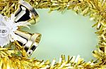 Decorations Yellow Ribbon For Christmas And New Year Stock Photo