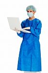 Doctor With Laptop Stock Photo