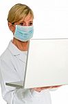 Doctor With Laptop Stock Photo