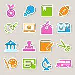 Education Icons Set. Illustration Stock Photo