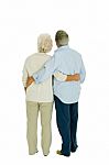 Elderly Couple From Behind Stock Photo