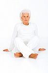 Elderly Woman Sitting Stock Photo