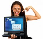Email Envelopes On Screen Stock Photo