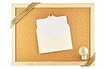 Envelope Pinned On Cork Notice Board Stock Photo