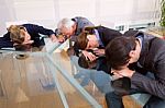 Exhausted Business People Stock Photo