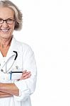 Experienced Female Physician. Cropped Image Stock Photo