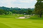 Fairway In Golf Course  Stock Photo