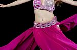 Female Dancer Performing Belly Dance Stock Photo