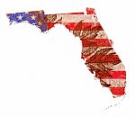 Florida State Map Flag Pattern Stock Photo