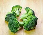 Fresh Raw Sliced Broccoli Pieces Stock Photo