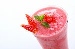 Fresh Strawberry Smoothie Stock Photo