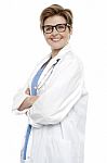 Friendly Smiling Female Doctor Stock Photo