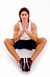 Front View Of Praying Man Stock Photo