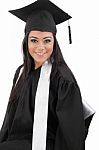 Full Isolated Studio Picture From A Young Graduation Woman Stock Photo