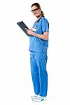 Full Length Portrait Of A Lady Doctor Stock Photo