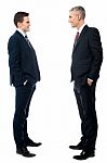 Full Length Portrait Of Two Businessmen Stock Photo