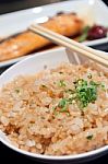 Garlic Fried Rice Japanese Food Stock Photo