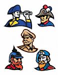 Generals, Admirals And Emperor Mascot Collection Stock Photo