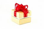 Gift Box With Red Ribbon
