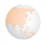 Globe Icon With Asia Continent Map Detail Stock Photo