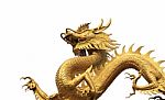 Golden Dragon Statue Stock Photo