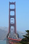 Golden Gate Bridge Traffic Stock Photo