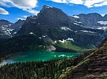 Gorgeous Lake Grinnell In Montana Stock Photo