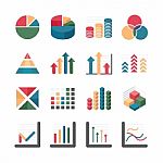 Graph Chart Business And Financial Icons Set. Stock Photo
