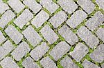 Grass Stone Floor Texture Pavement Design Stock Photo