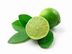 Green Limes With Leaves