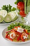 Green Papaya Salad  Stock Photo