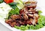Grill Pork Traditional Thai Food Stock Photo