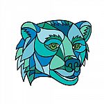 Grizzly Bear Head Mosaic stock image