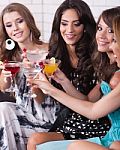 Group Of Girls Partying Stock Photo