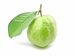 Guava With Leaf Stock Photo