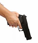 Hand And Gun Stock Photo