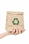 Hand Holding Recycle Bag Stock Photo