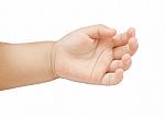 Hand Of Asian Baby On White Background Stock Photo