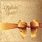 Happy Birthday  Glod Color Card And Background Design Stock Photo