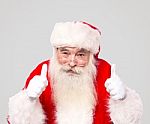Happy Santa Clause With Thumbs Up Stock Photo
