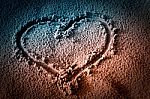 Heart On Sand Stock Photo