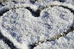 I Love Snow Heart Stock Photo