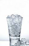 Ice Cubes In The Glass Stock Photo
