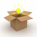 Idea Light Bulb And Open Box