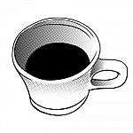 Illustration Cup Of Coffee In Halftone Style -  Illustrati Stock Photo