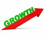 Increase Growth Indicates Rising Advance And Arrow Stock Photo