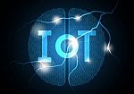 Internet Of Things Technology Brain Abstract Background stock image