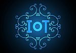 Internet Of Things Technology Monogram Abstract Background stock image